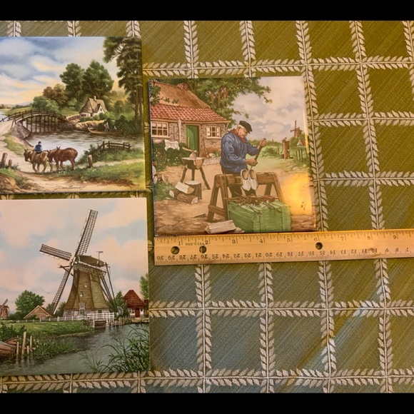 3 Vintage Royal Mosa Holland Schwabap Ceramic Tiles. - Picture 5 of 12